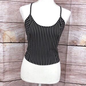 Victoria’s Secret On Point Black with White Pinstripe Crop Top Size M